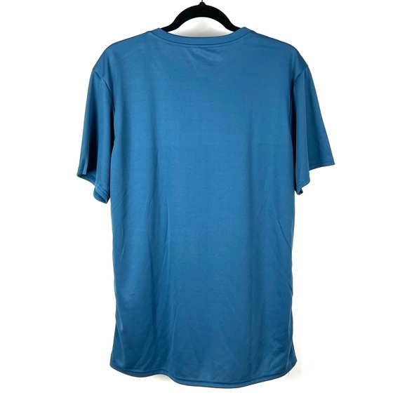 Real Essentials Men's Blue Crew Neck Short Sleeve T-Shirt - Picture 2 of 4